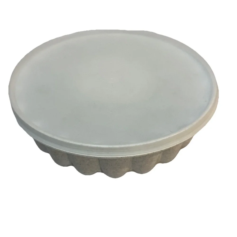 Vintage Tupperware 2 Piece Fluted Ring Jello Mold  Green‎ Speckle 1.4L